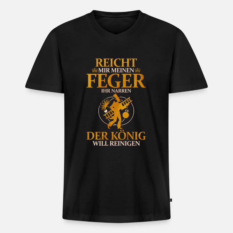 Schornsteinfeger - Männer Premium Bio T-Shirt mit V-Ausschnitt - Schwarz