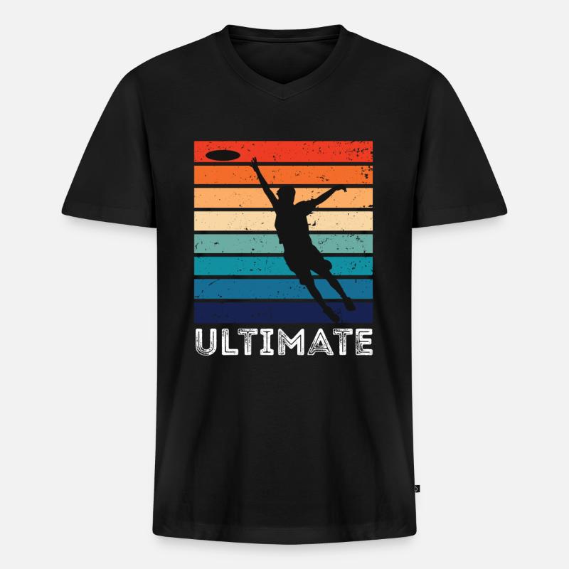 Frisbee - Männer Premium Bio T-Shirt mit V-Ausschnitt - Schwarz