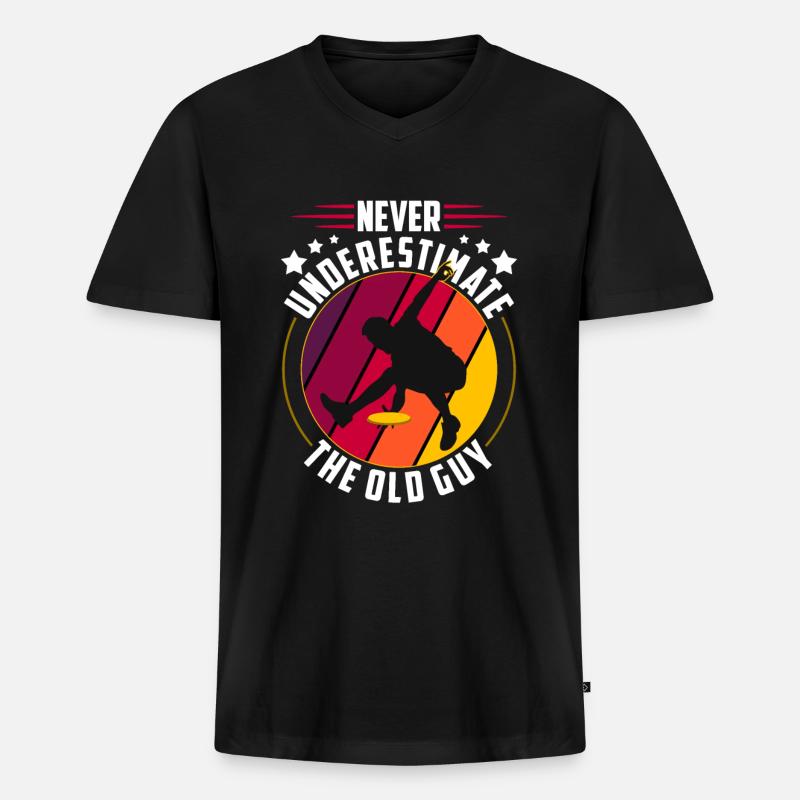 Frisbee - Männer Premium Bio T-Shirt mit V-Ausschnitt - Schwarz