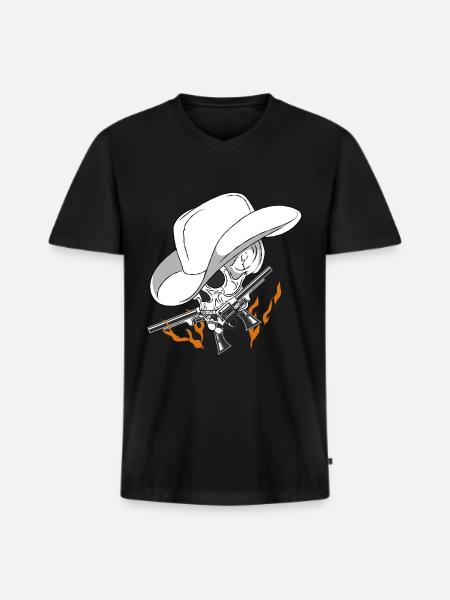 cowboy - Men's Premium Organic T-shirt with V-neck - black