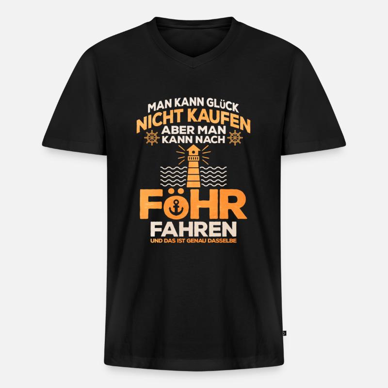 Fohr - Männer Premium Bio T-Shirt mit V-Ausschnitt - Schwarz