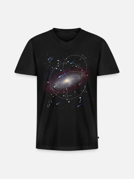 Astronomi - Premium økologisk T-shirt med V-hals til mænd - sort