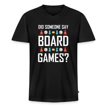 Brettspiel Brettspiel Spieler Brettspiel Geschenk - Männer Premium Bio T-Shirt mit V-Ausschnitt - Schwarz - Vorne - Nico (187cm)