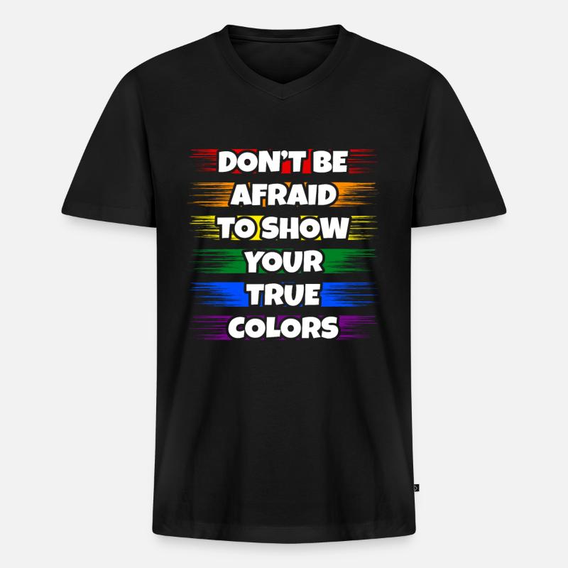 Lgbt - Männer Premium Bio T-Shirt mit V-Ausschnitt - Schwarz