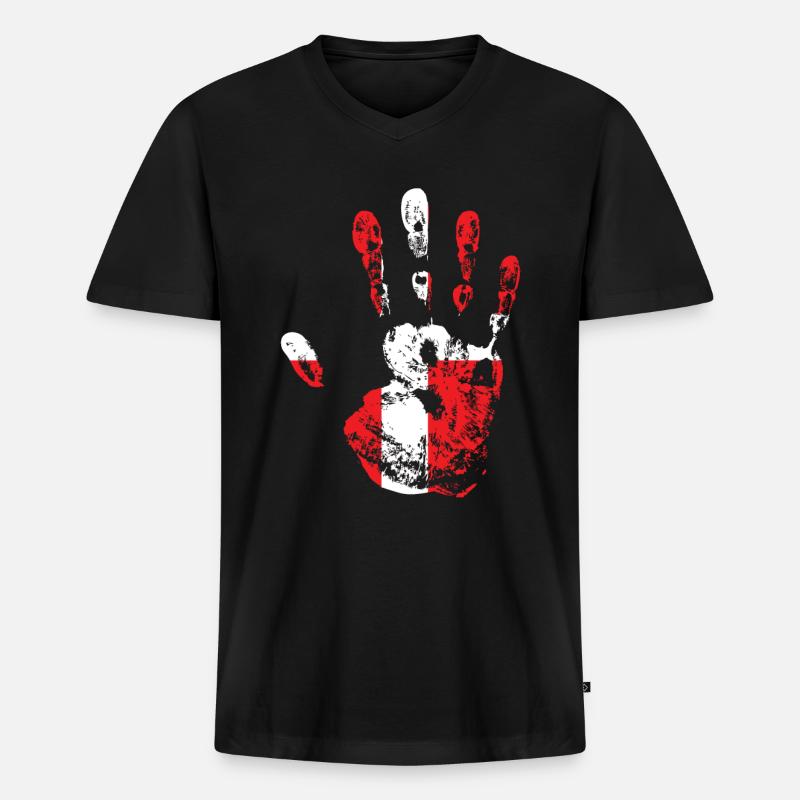Dänemark - Männer Premium Bio T-Shirt mit V-Ausschnitt - Schwarz