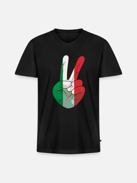 Italy - Men's Premium Organic T-shirt with V-neck - black