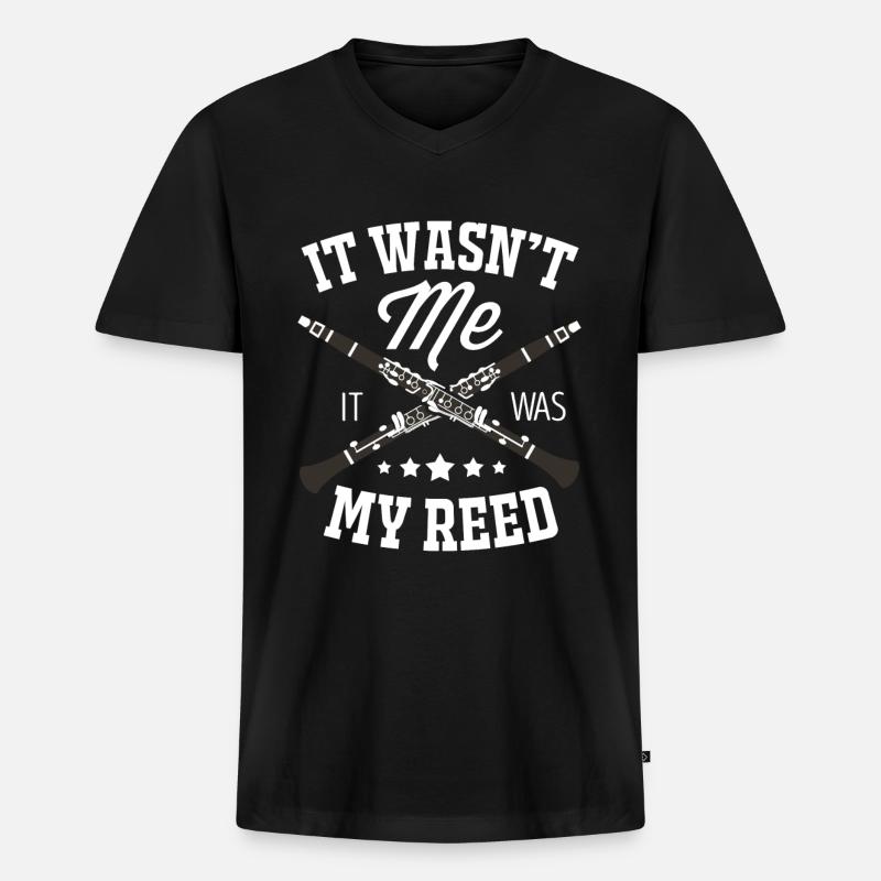 Klarinette - Männer Premium Bio T-Shirt mit V-Ausschnitt - Schwarz