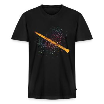 Clarinette - T-shirt encolure en V Premium bio Homme - noir - Devant - Nico (187cm)