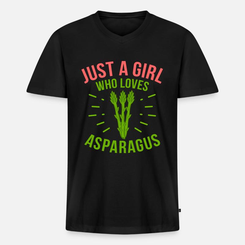 Spargel - Männer Premium Bio T-Shirt mit V-Ausschnitt - Schwarz