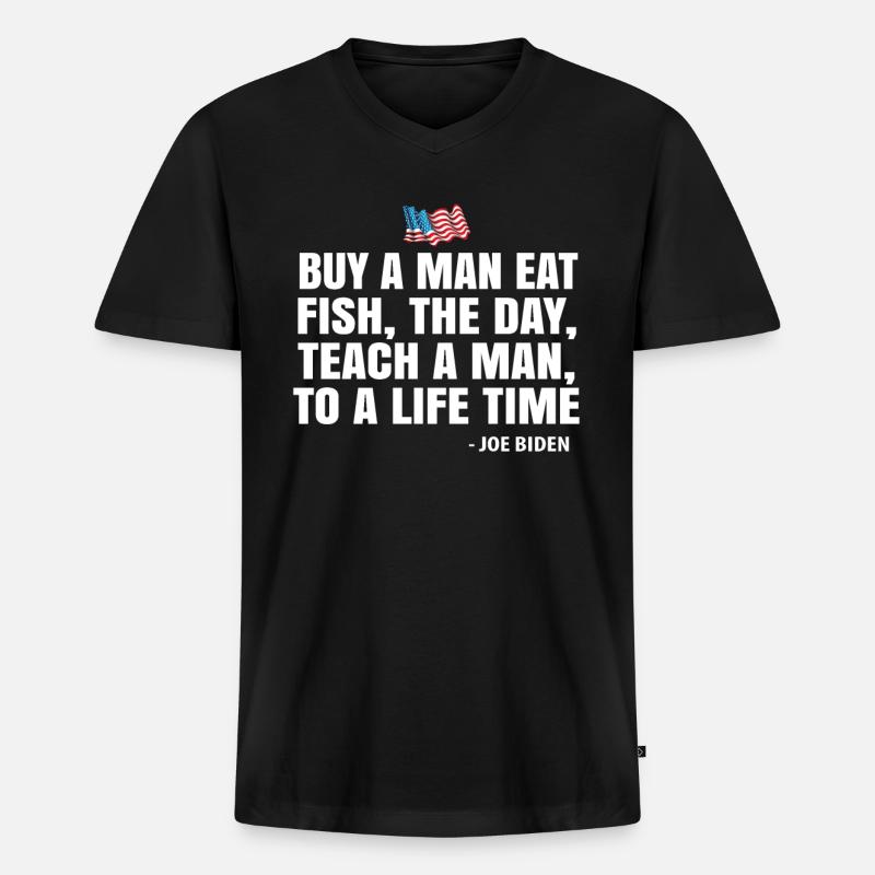 Joe Biden - Männer Premium Bio T-Shirt mit V-Ausschnitt - Schwarz