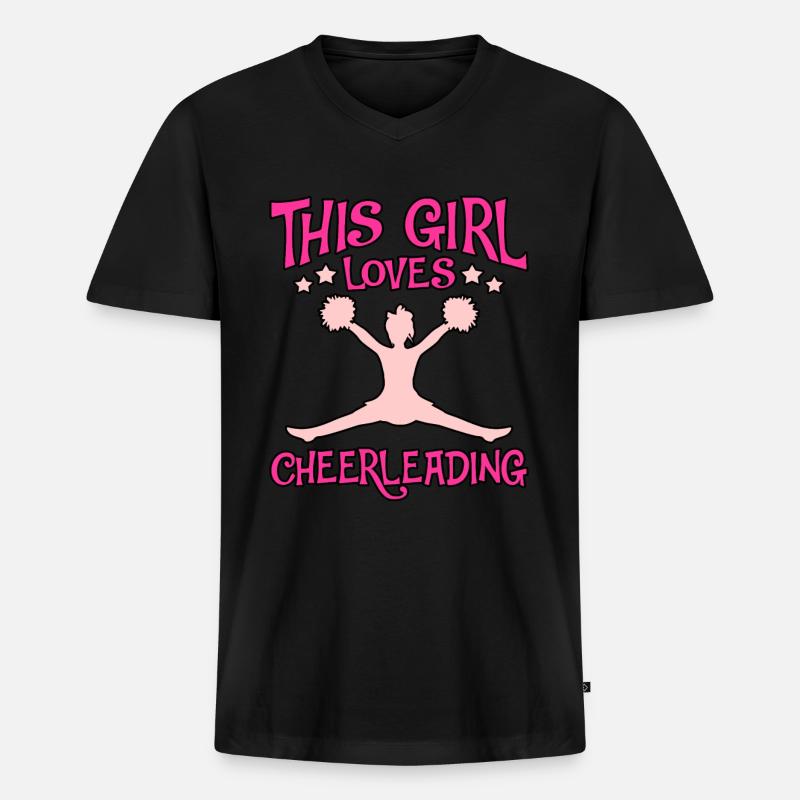 Cheerleading - Männer Premium Bio T-Shirt mit V-Ausschnitt - Schwarz