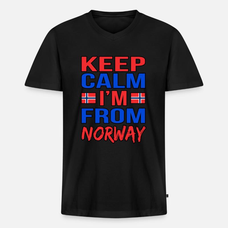 Norwegen - Männer Premium Bio T-Shirt mit V-Ausschnitt - Schwarz