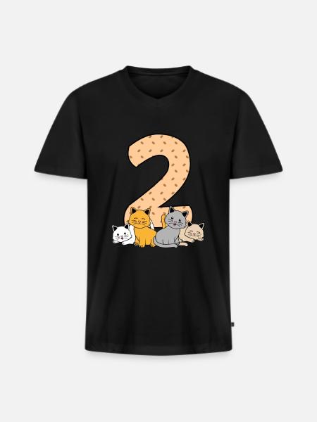 2nd birthday - Men's Premium Organic T-shirt with V-neck - black