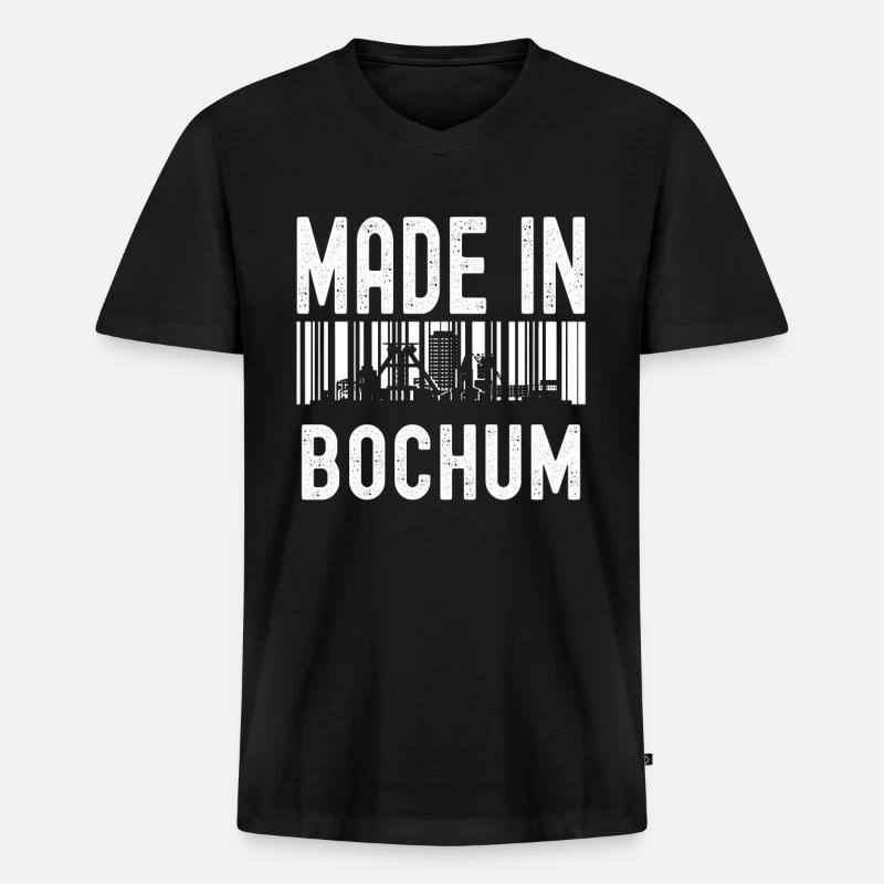 Bochum - Männer Premium Bio T-Shirt mit V-Ausschnitt - Schwarz