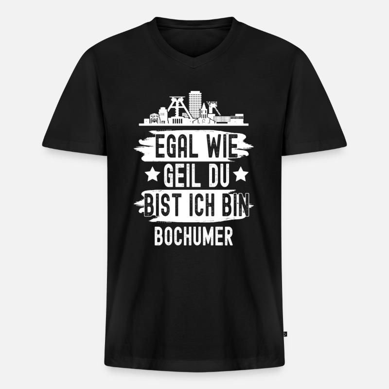 Bochum - Männer Premium Bio T-Shirt mit V-Ausschnitt - Schwarz
