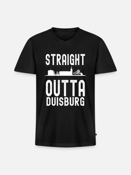 Duisburg - Männer Premium Bio T-Shirt mit V-Ausschnitt - Schwarz