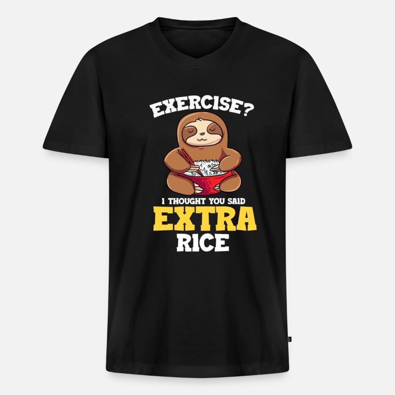 Faultier - Männer Premium Bio T-Shirt mit V-Ausschnitt - Schwarz