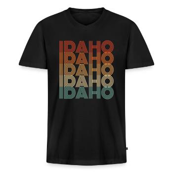 Idaho - T-shirt encolure en V Premium bio Homme - noir - Devant - Nico (187cm)