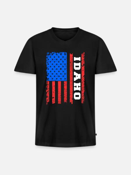 Idaho - T-shirt encolure en V Premium bio Homme - noir