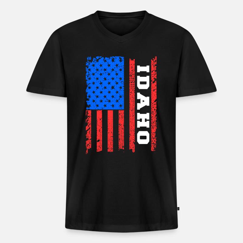 Idaho - Männer Premium Bio T-Shirt mit V-Ausschnitt - Schwarz