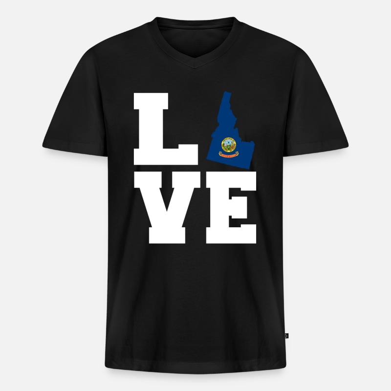 Idaho - Männer Premium Bio T-Shirt mit V-Ausschnitt - Schwarz