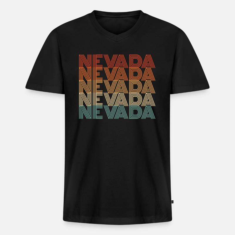 Nevada - Männer Premium Bio T-Shirt mit V-Ausschnitt - Schwarz