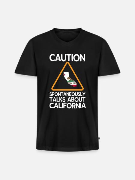 California - Men's Premium Organic T-shirt with V-neck - black
