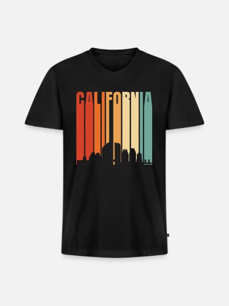 California - Men's Premium Organic T-shirt with V-neck - black