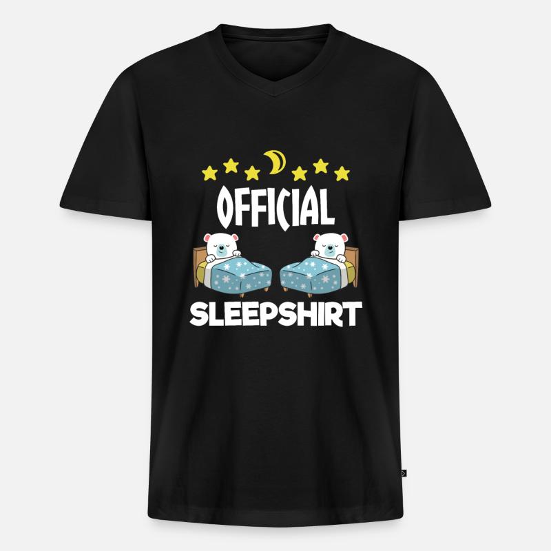 Schlafendes Eisbär geschenk - Männer Premium Bio T-Shirt mit V-Ausschnitt - Schwarz