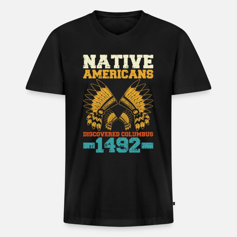 Christopher Columbus - Männer Premium Bio T-Shirt mit V-Ausschnitt - Schwarz