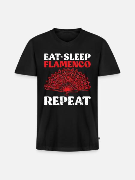 Flamenco - Männer Premium Bio T-Shirt mit V-Ausschnitt - Schwarz