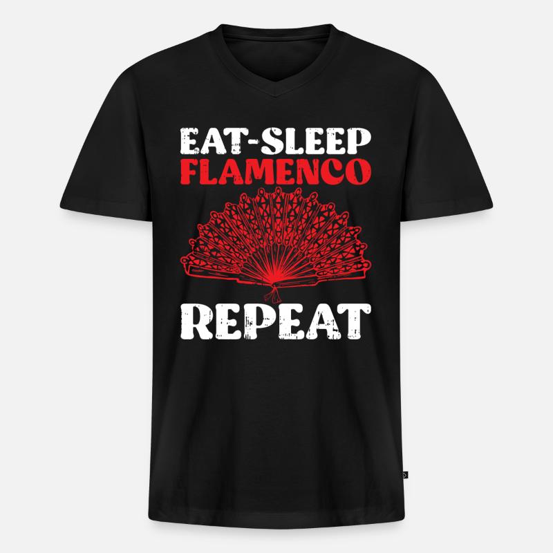 Flamenco - Männer Premium Bio T-Shirt mit V-Ausschnitt - Schwarz
