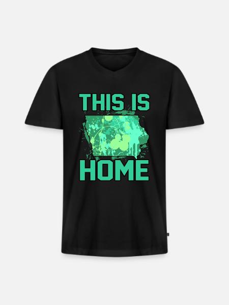 Home Iowa Gift - Men's Premium Organic T-shirt with V-neck - black