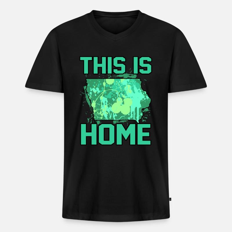 Startseite Iowa Geschenk - Männer Premium Bio T-Shirt mit V-Ausschnitt - Schwarz