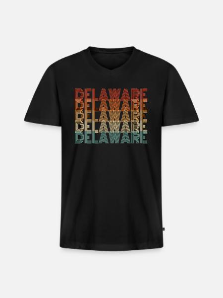 Delaware Travel Gift - Men's Premium Organic T-shirt with V-neck - black