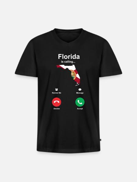 Visit Florida Gift - Men's Premium Organic T-shirt with V-neck - black