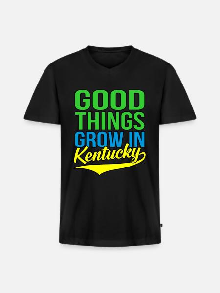 Grow In Kentucky Gift - Men's Premium Organic T-shirt with V-neck - black