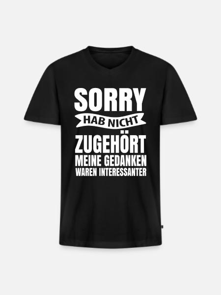 Lustiger spruch - Männer Premium Bio T-Shirt mit V-Ausschnitt - Schwarz