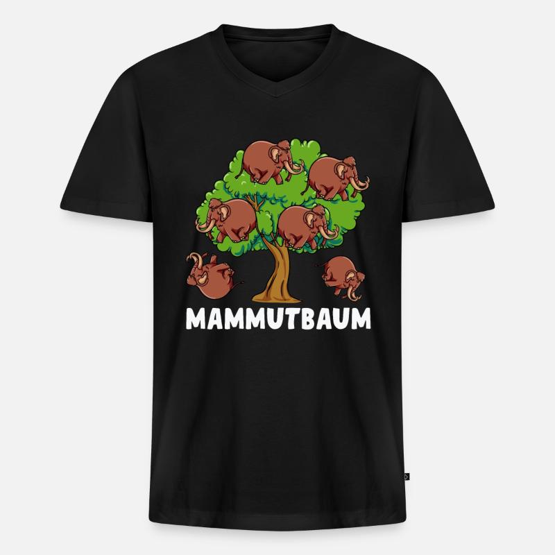 Mammutbaum Mammut Geschenkidee - Männer Premium Bio T-Shirt mit V-Ausschnitt - Schwarz