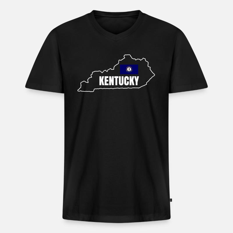 Kentucky Home Pride Geschenk - Männer Premium Bio T-Shirt mit V-Ausschnitt - Schwarz
