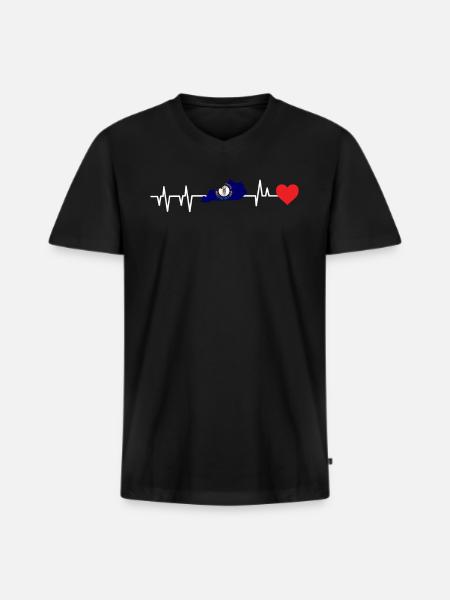 Kentucky heartbeat gift - Men's Premium Organic T-shirt with V-neck - black