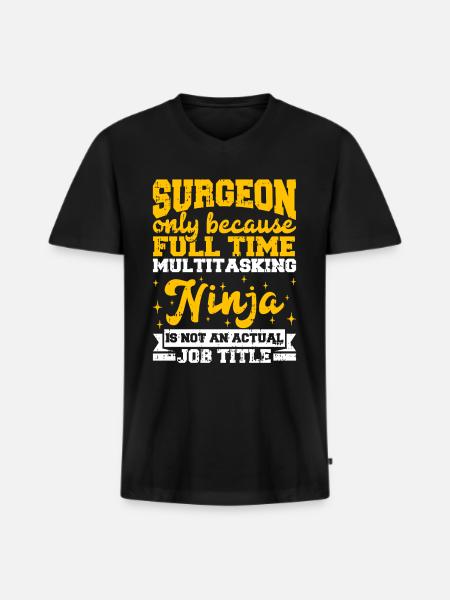 Chirurg - Männer Premium Bio T-Shirt mit V-Ausschnitt - Schwarz