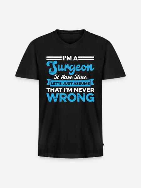 Chirurg - Männer Premium Bio T-Shirt mit V-Ausschnitt - Schwarz