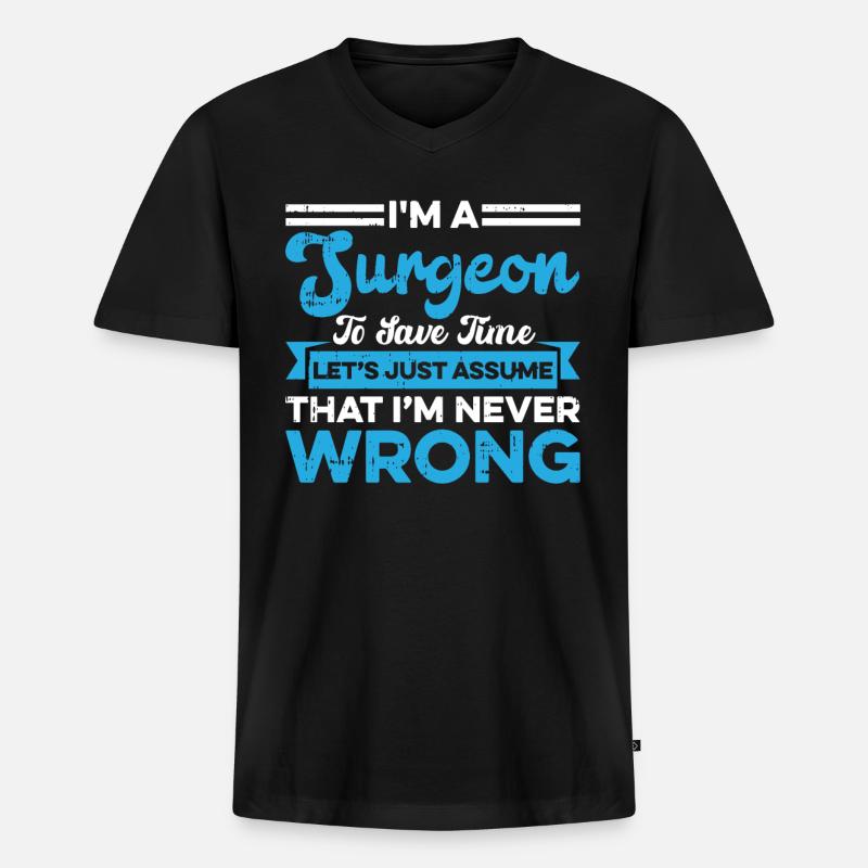 Chirurg - Männer Premium Bio T-Shirt mit V-Ausschnitt - Schwarz