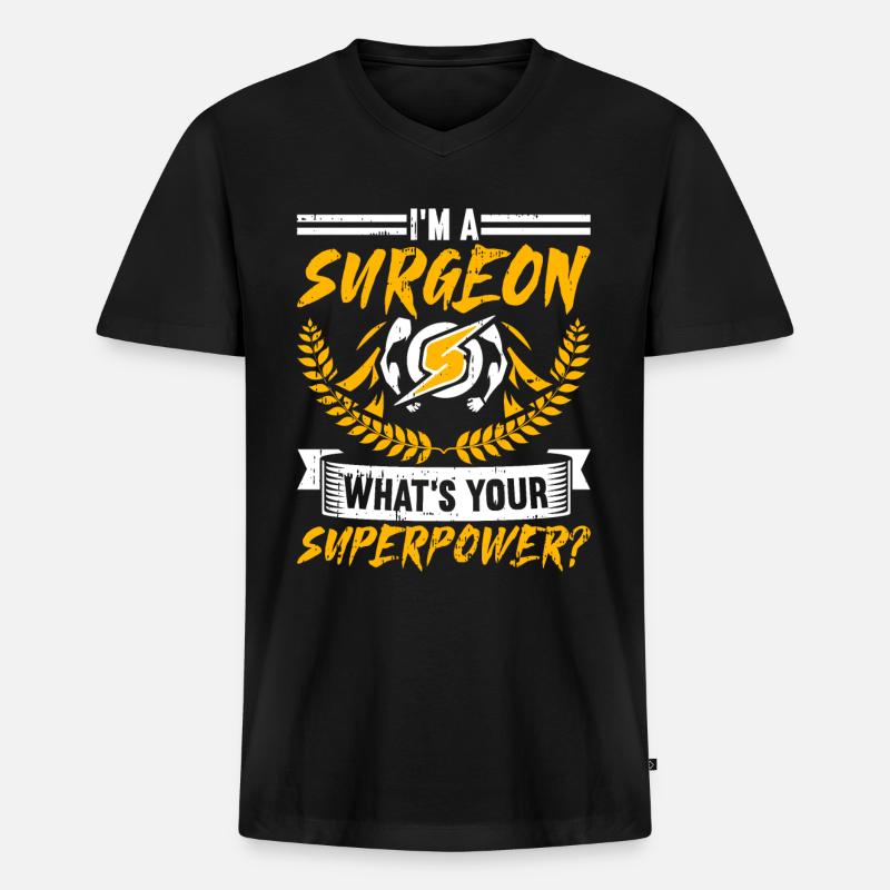 Chirurg - Männer Premium Bio T-Shirt mit V-Ausschnitt - Schwarz