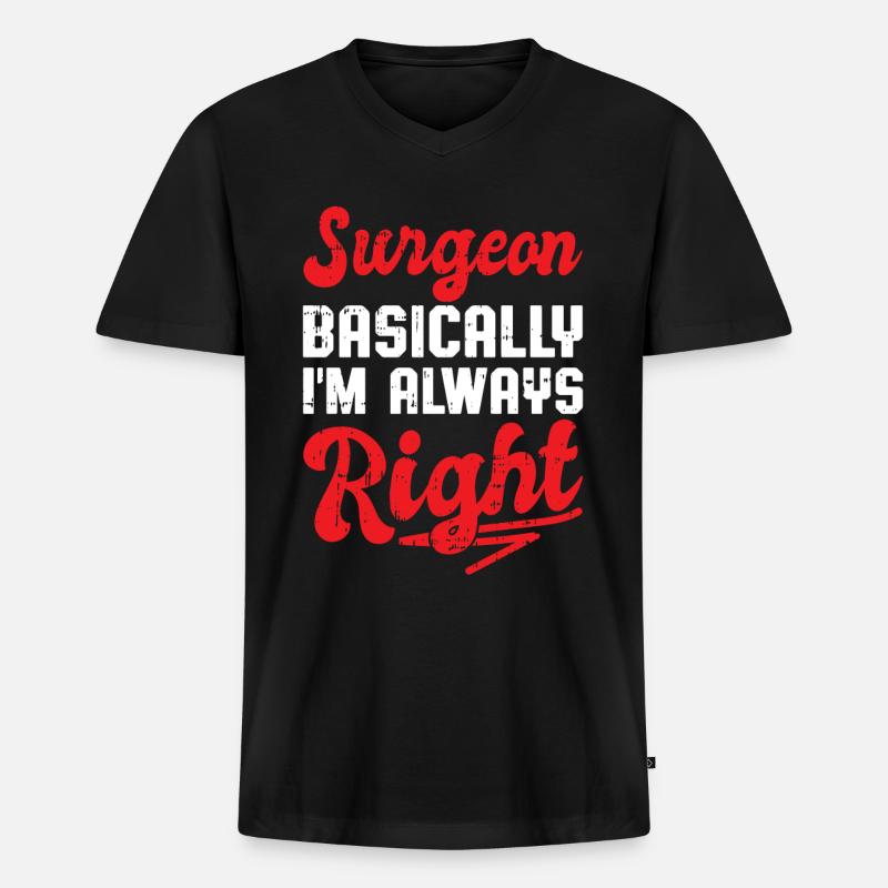 Chirurg - Männer Premium Bio T-Shirt mit V-Ausschnitt - Schwarz