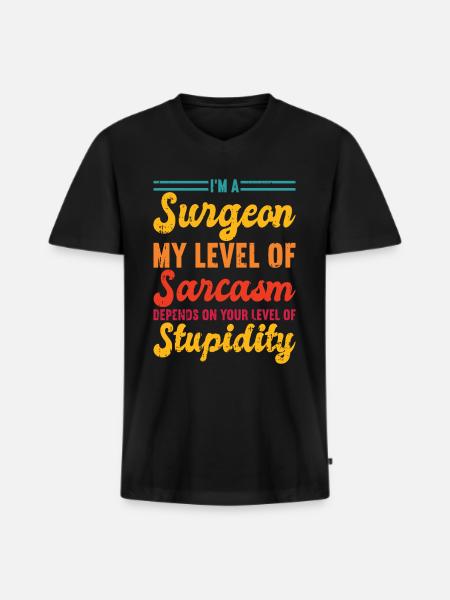 Chirurg - Männer Premium Bio T-Shirt mit V-Ausschnitt - Schwarz