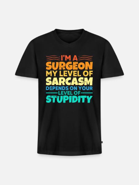 Chirurg - Männer Premium Bio T-Shirt mit V-Ausschnitt - Schwarz