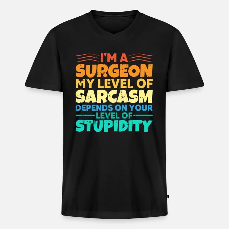 Chirurg - Männer Premium Bio T-Shirt mit V-Ausschnitt - Schwarz