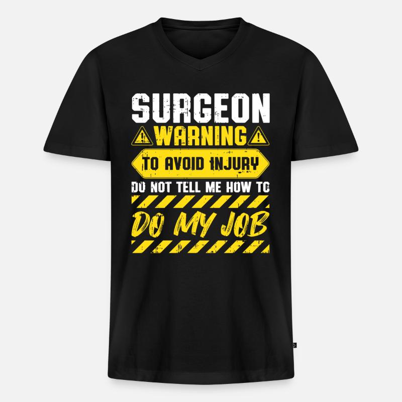 Chirurg - Männer Premium Bio T-Shirt mit V-Ausschnitt - Schwarz